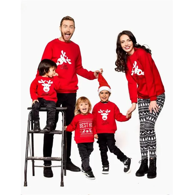 Family Matching Christmas Sweatshirts 2018 Autumn Winter Father Mother Daughter Son Elk Print Sweatshirts Family Clothes Outfits Family Matching Christmas Sweatshirts 2018 Autumn Winter Father Mother Daughter Son Elk Print Sweatshirts Family Clothes Outfits