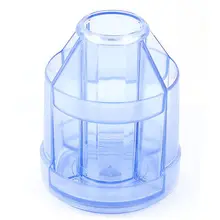 Офис прозрачный синий Пластик вращающихся шариковая правитель ручка держатель