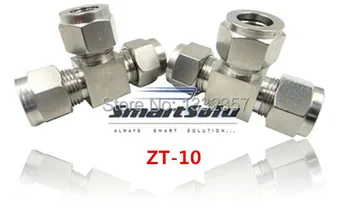 

Free shipping 2pcs/lot Tee Union Stainless Steel Connector Fitting,ZT-10 ,10MM tube Compression fitting,pneumatic fittings
