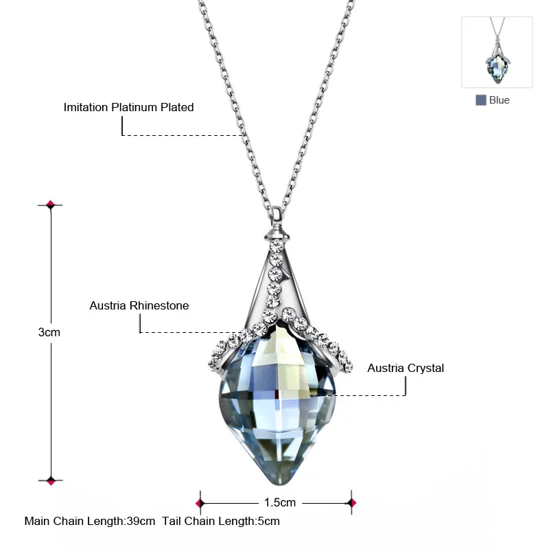 Neoglory, австрийские кристаллы и стразы, длинное ожерелье с подвеской, геометрический ромб, стиль, сплав, покрытие, модная женская мода