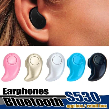 

50PCS/Lot Mini S530 in ear Earphones Stereo Music Bluetooth 4.0 Wireless Sport Earphone With Mic retail box for iphone Samsung