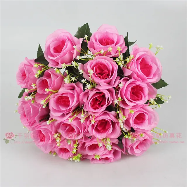 one Artificial Mint Green Rose Bounch Flower (18 heads/piece) Roses