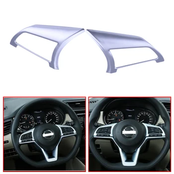 

beler 2pcs Chrome Plated ABS Steering Wheel Button Cover Trim fit for Nissan Rogue Sport 2017-2018