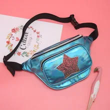 BONAMIE модная женская Лазерная поясная сумка креативная дамская сумка через плечо звезды блестки Женские поясные сумки голографическая поясная сумка