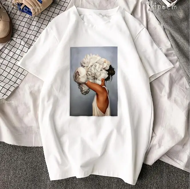 

Hillbilly 2019 Street Style Women Harajuku Head Portrait Printed Fashion Female Tops&Tees Oversize Summer Graphic t shirts Women