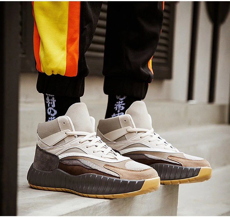 Men's Vulcanize Shoes Trainers Chunky Sneakers Dad Shoes Men Sneakers Mesh Footwear High Platform Sneakers Black Men Big Size 44 (8)