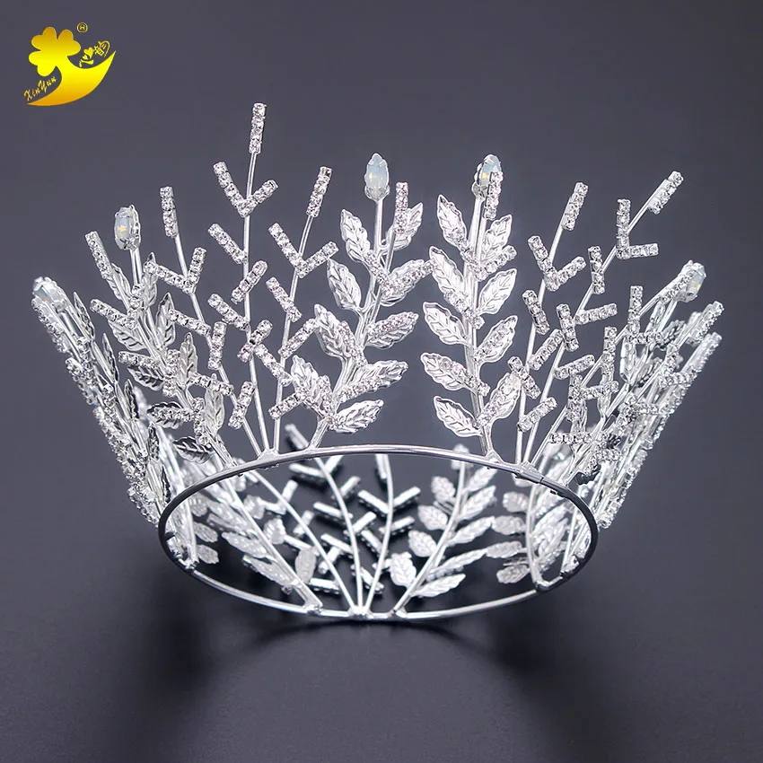 

Xinyun Dress Crowns Bridal Hair Accessories Luxury Pearl Crown Wedding Party Full Crystal Big King Queen Tiaras Tall Tiaras
