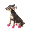 4 Uds zapatos para perros impermeables de invierno, botas antideslizantes para la lluvia y la nieve, calzado grueso y cálido para gatos pequeños, calcetines para perros y cachorros, botines ► Foto 3/6