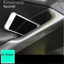 Emaicoca 4 шт./компл. автомобиль-Стайлинг выделенном дверной ручке коробка для хранения держатель телефона лоток, поддон чехол для Volkswagen vw Tiguan 2010