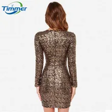 2016 Full Hot Sale Luxury Metallic Sequins V-neck Long Zipper Womens Dresses Slim Vestido Package Hip Pencil Women Summer Dress