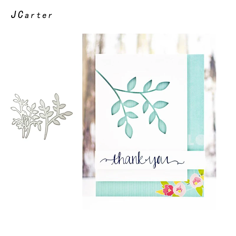 

JC New Arrival 2PCS Branch Leaves Metal Cutting Dies for Scrapbooking DIY Embossing Folder Cards Handmade Album Stencil Crafts