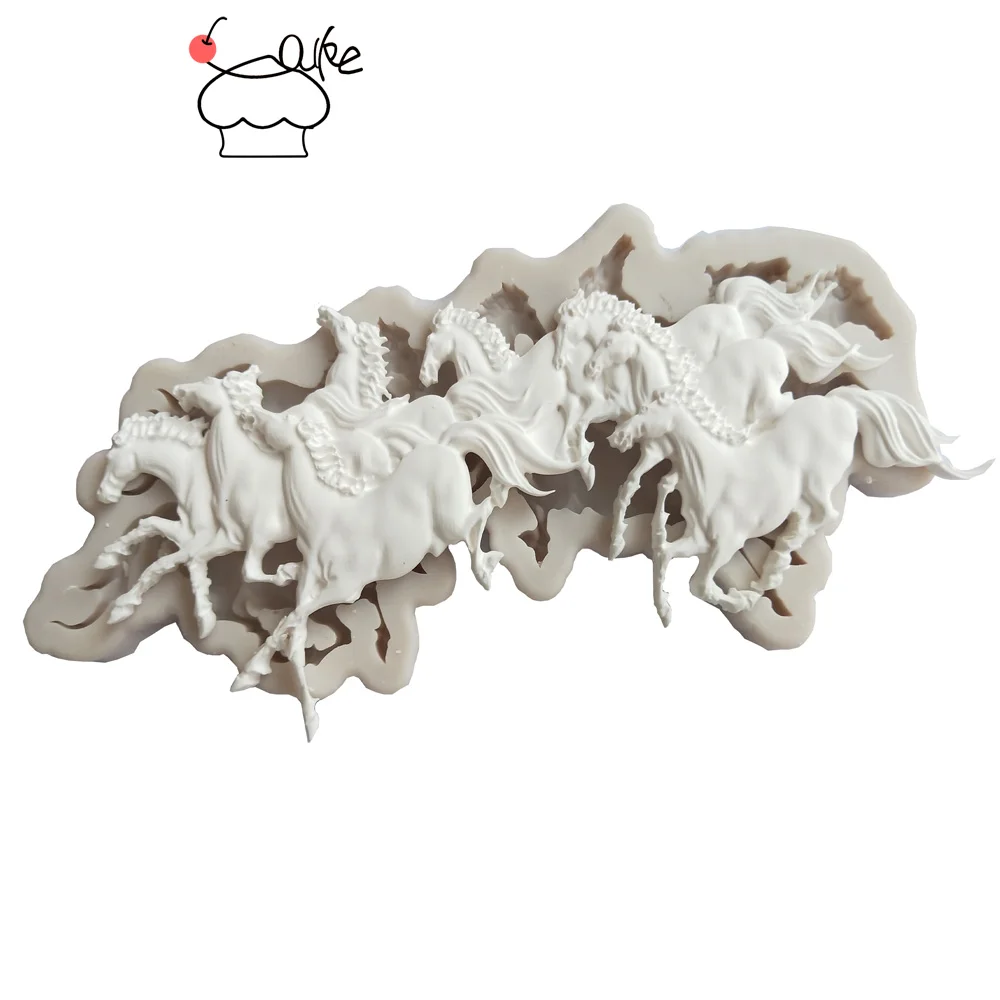 

Aouke Running Horse Decorating Molds Cake Silicone Mold Sugarpaste Candy Chocolate Gumpaste Clay Mould J136