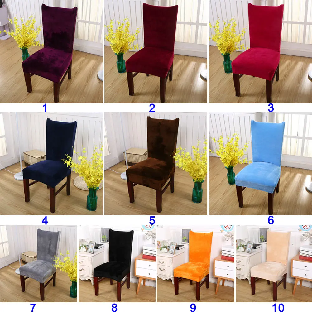 

1 Pcs Chair Cover Stretch Elastic Solid Color For Office Seat Dining Room Restaurant WXV Sale