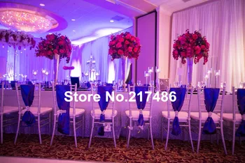 

latest unique modern tall acrylic crystal hangging centerpiece for wedding table decoration