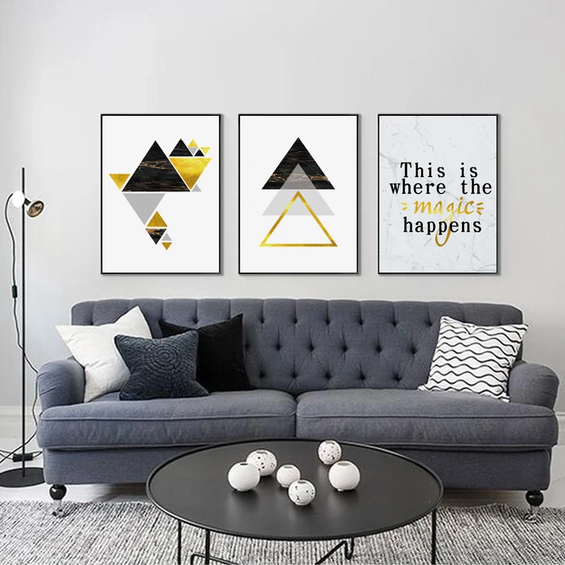 Modern Wall Art Canvas Poster Prints Geometric Minimalist Painting Nordic Style Wall Picture for Living Room Home Decorative