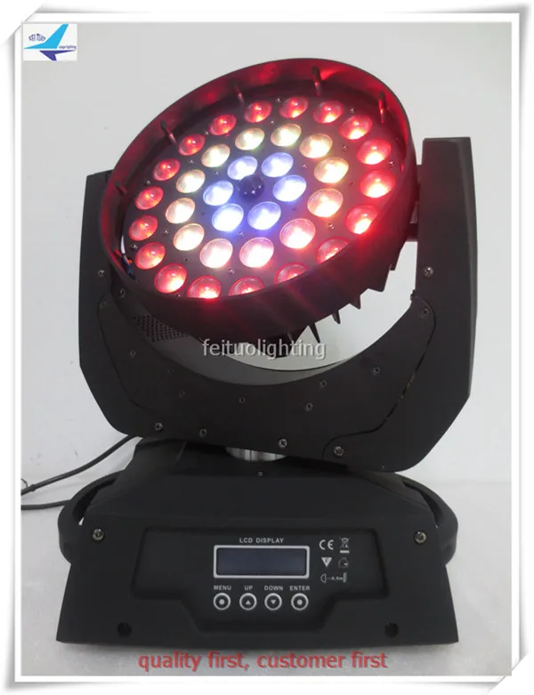 2 шт./лот led перемещение головы мыть 360 w зум 36x10 мыть moving head зум с кейс