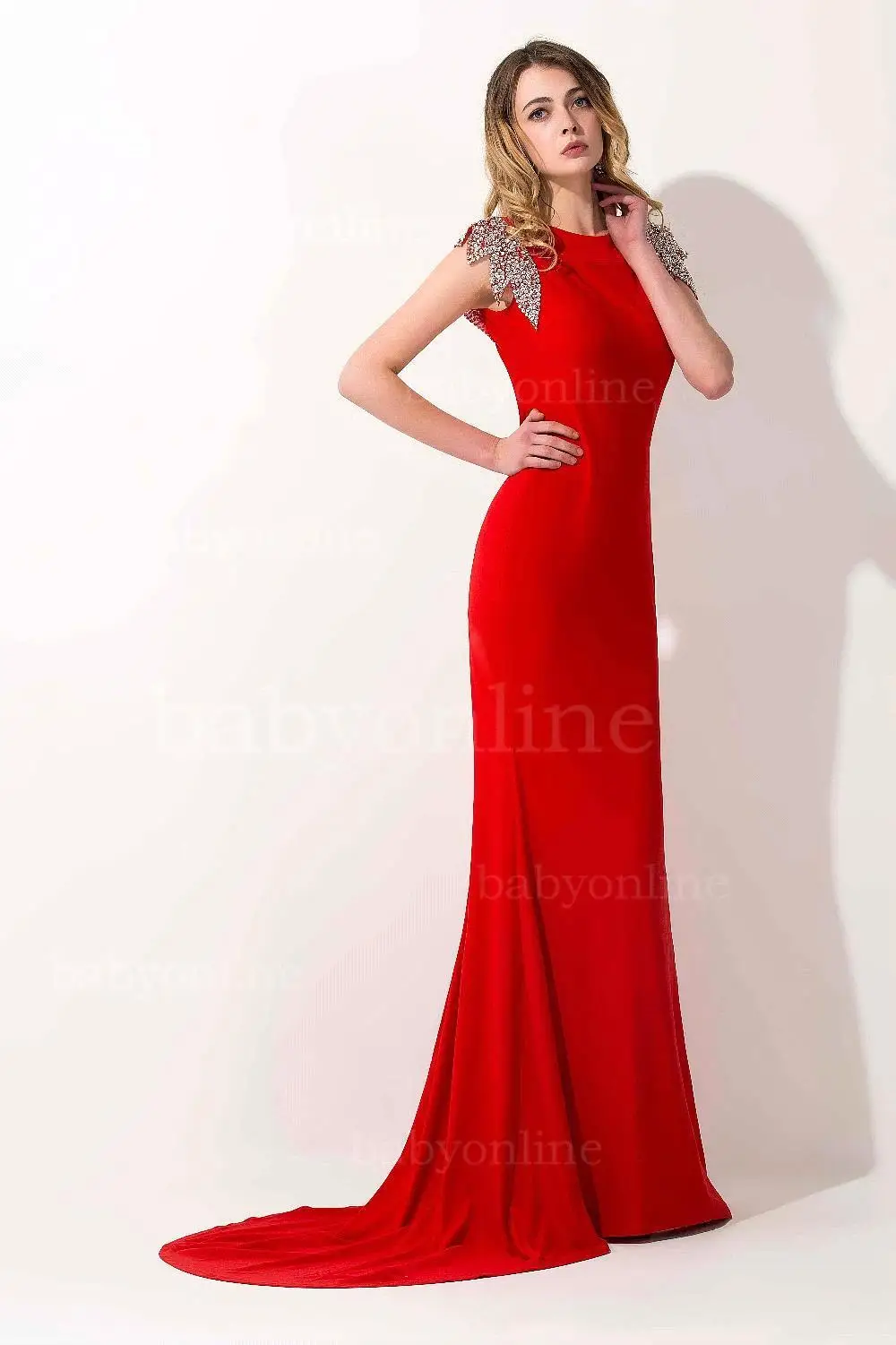 Wedding Red Evening Gown aliexpress com buy new vestido de festa longo formal red evening gowns cap sleeves mermaid dress 2017 elegant long bac