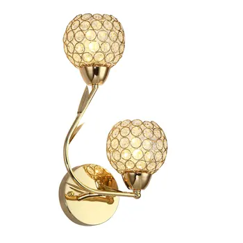 European Luxury Style E27 LED Wall Lamp Modern High Art Grade Crystal Wall Light For Home Indoor Bedroom Living Room Decoration tuda free shipping art deco style originality solid wood wall lamp for bedroom sitting room porch ngau tau led wall lamp e27