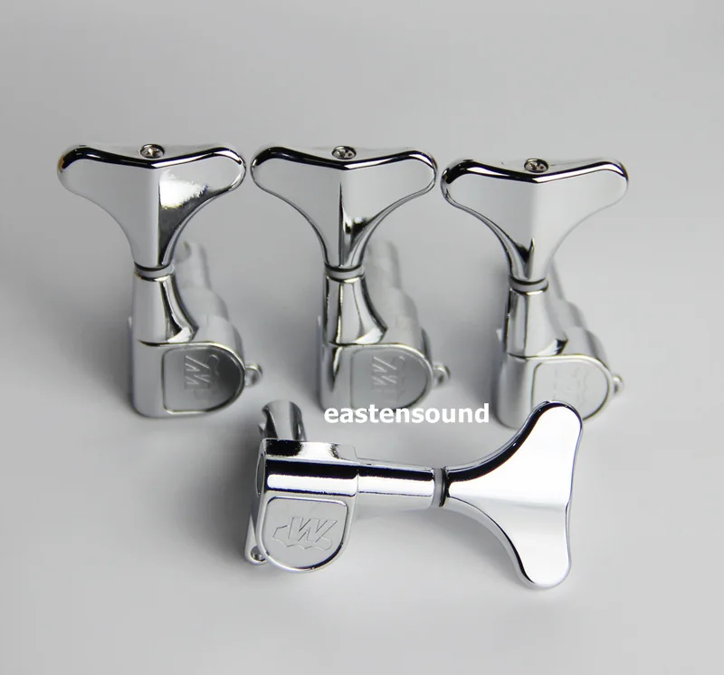 Wilkison 4R WLS Chrome BASS Tuning Pegs Keys Tuners Machine Head Guitar