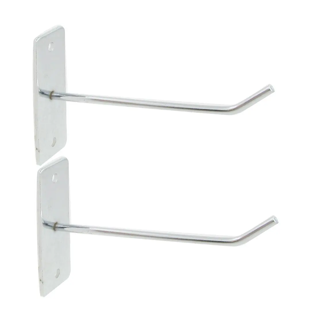 LHBL 2 Pcs Wall Board Hanger Metal Clothes Towels Display Hook Silver