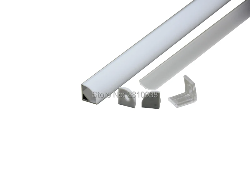 10x1 м наборы/Лот 60 градусов угловой СВЕТОДИОДНЫЙ алюминиевый канал AL6063 анодированный светодиодный профиль канал для шкафа или гардероба