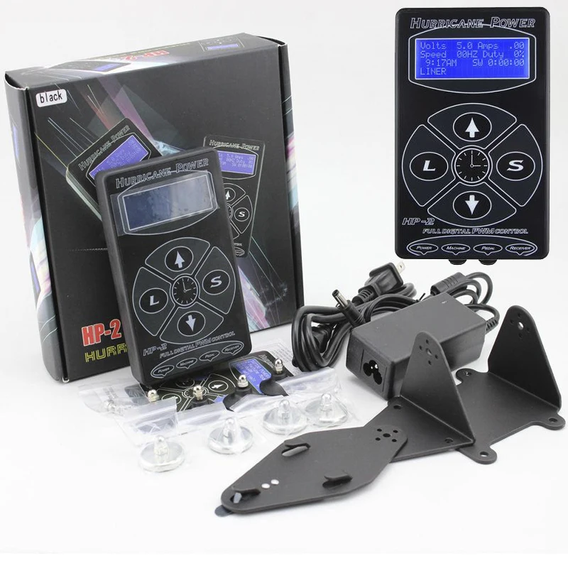 Good Quality mini Professional Black HP-2 Hurricane Tattoo Power Supply Dual LCD Display Digital Tattoo Power Supply Machines Good Quality mini Professional Black HP-2 Hurricane Tattoo Power Supply Dual LCD Display Digital Tattoo Power Supply Machines