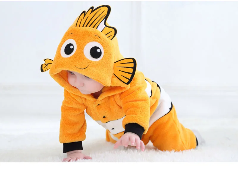 Baby Pokemon Kigurumi Pajamas Clothing Newborn Infant Romper Onesie Animal Anime Costume Outfit Hooded Winter Jumpsuit - Цвет: nemo