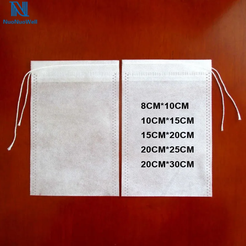 

100Pcs-Pack Drawstring Non-woven Bag Food Grade Tea Coffee Soaps Filtration DIY Storage Bags