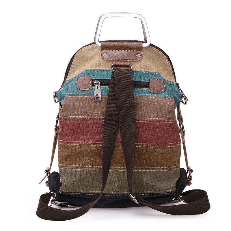 KVKY étnico arco iris de lona de las mujeres de Mochila mujer rayas multifunción Patchwork Mochila bolso de escuela Bolsas Mochila B842 KVKY étnico arco iris de lona de las mujeres de Mochila mujer rayas multifunción Patchwork Mochila bolso de escuela Bolsas Mochila B842