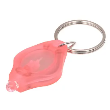 

Pocket-Size Pink Casing White LED Light Flashlight w Keychain