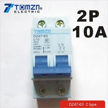

2P 10A 400V~ 50HZ/60HZ Circuit breaker AC MCB safety breaker C TYPE