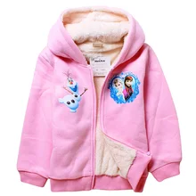 Character Print Cotton Blouse Fashionable Wool Liner Hooded Sweater Baby Girl Cotton Blouse Unisex Warm Long Sleeve Blouse