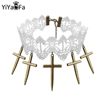 Yiyaofa белые кружева в виде крестика чокер, ожерелье, подвеска Цепочки и ожерелья для Для женщин аксессуары в готическом стиле, женские вечерние ювелирные изделия воротник GN-95