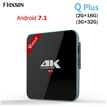 

VHXSIN 10 PCS/LOT Q Plus 3GB 32GB Amlogic S912 Octa Core Andorid 7.1 TV BOX 2.4G/5GHz WiFi BT4.0
