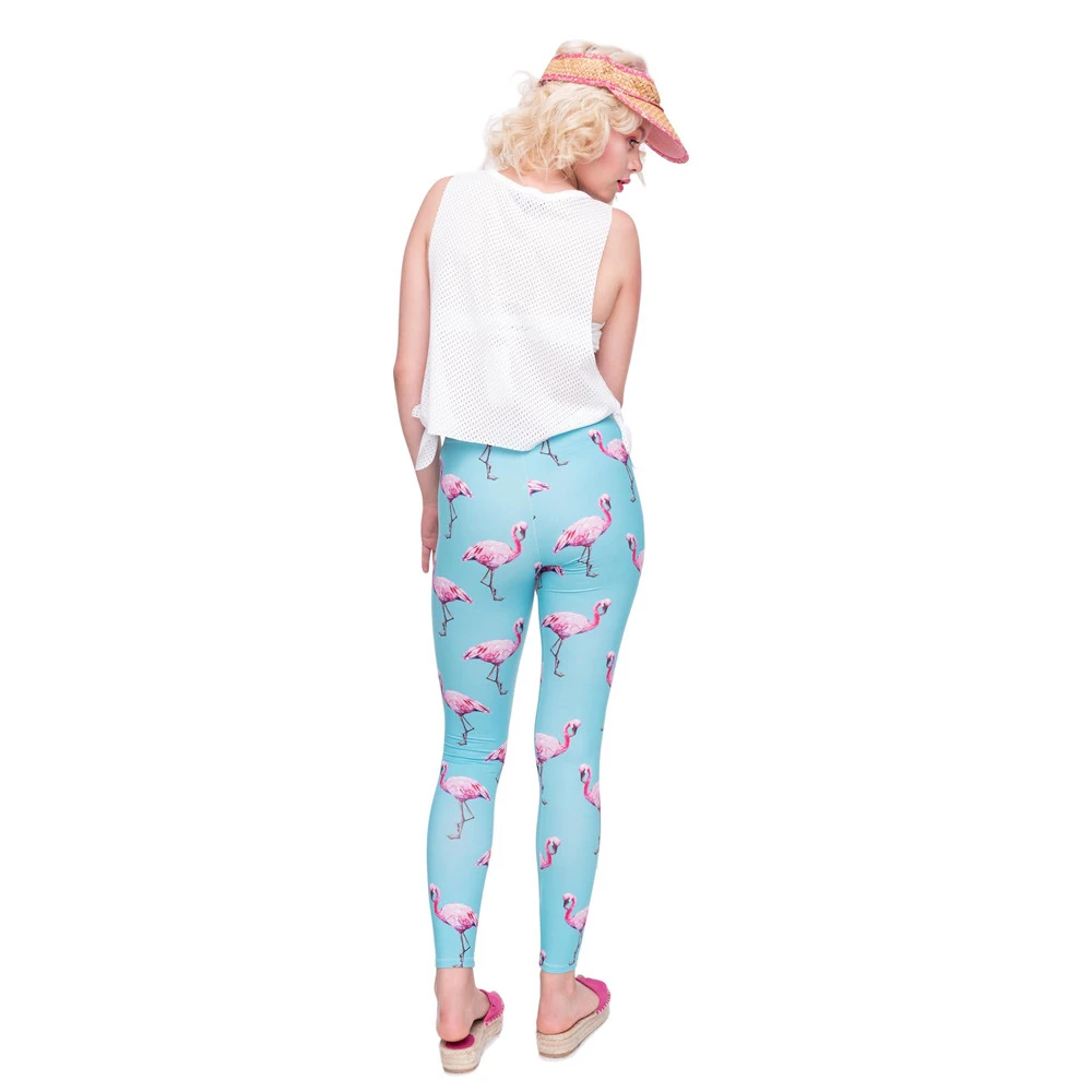 Женские леггинсы с принтом фламинго высокой талией|legging high|printed leggingswomen fashion leggings |
