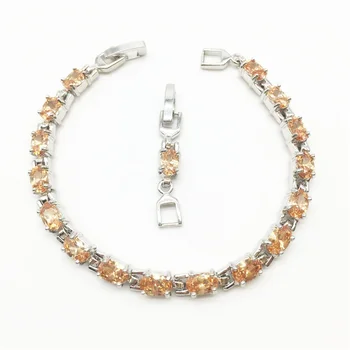 

the best gift for ladies AAA Zircon Champange Crystal bracelets silver filled Health Fashion jewelry