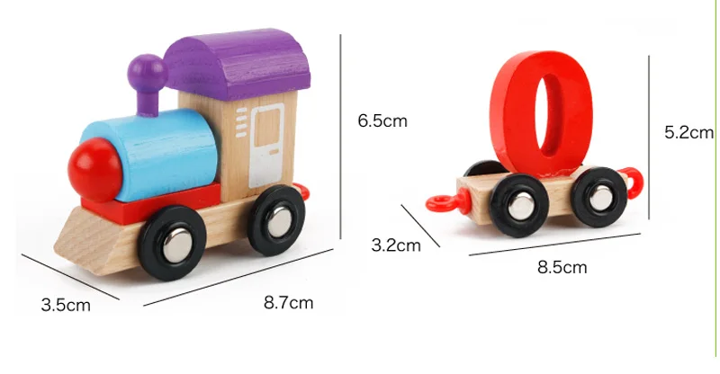 Детские Монтессори красочный деревянный поезд модель игрушки с номером шаблон 0 ~ 9 блоков развивающие детские деревянные игрушки, подарки