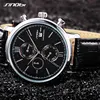 SINOBI deportes multifunción de la muñeca de los hombres relojes correa de cuero de marca de lujo de los hombres de cuarzo de cronógrafo reloj niño reloj de pulsera ► Foto 3/6