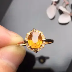 Fine Jewelry Настоящее 18 К G18K золото AU750 100% натуральный желтый Спессартин Гранат фанта драгоценных камней женские Кольца для Для женщин тонкой