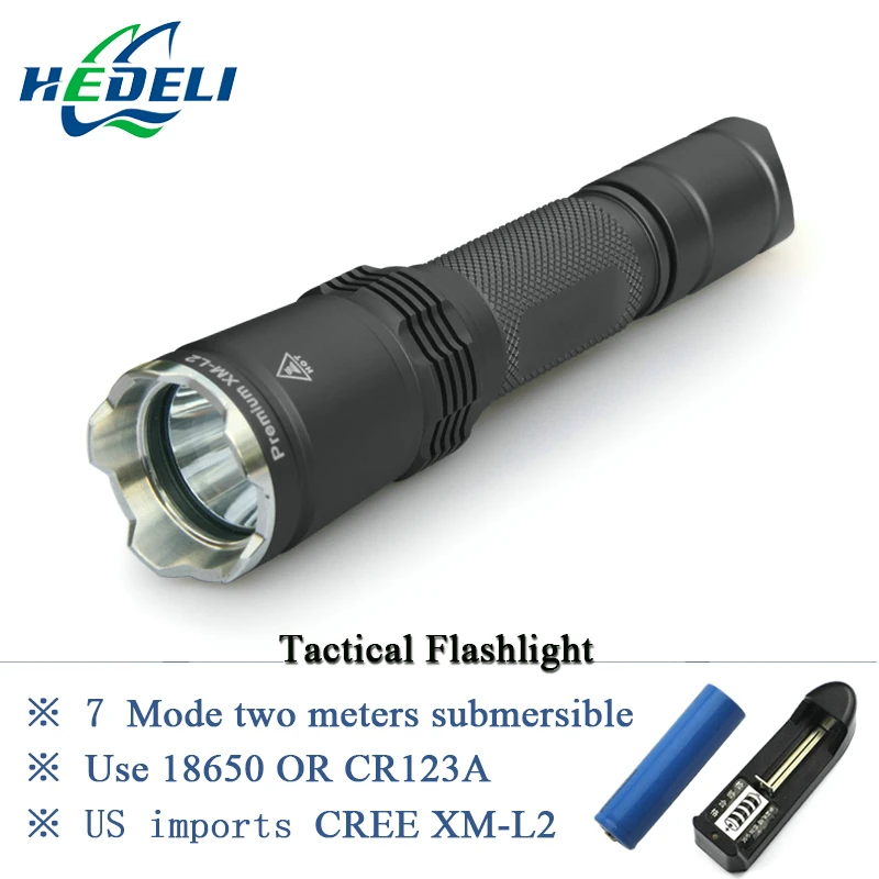 

XM L2 tactical torch flashlight 18650 waterproof self defense flash light spotlight hunting military flashlight lampe torche