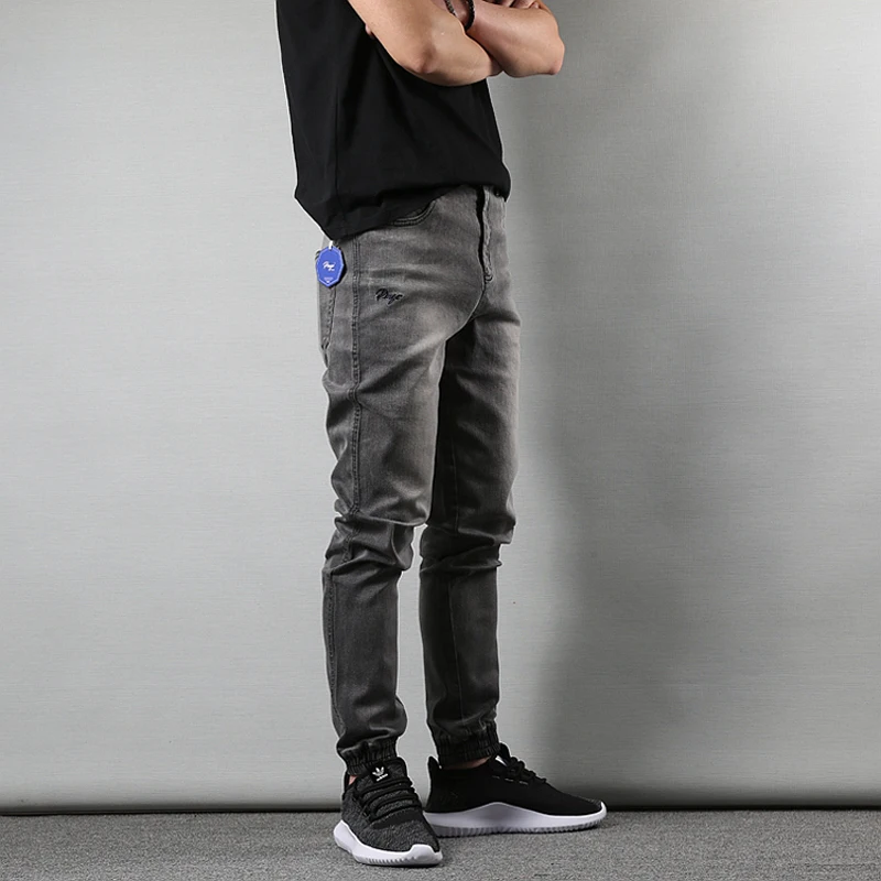 Японский стиль, модные мужские джинсы серого цвета, зауженные брюки в стиле хип-хоп, джинсы для бега, мужские винтажные дизайнерские Джинсовые брюки-карго