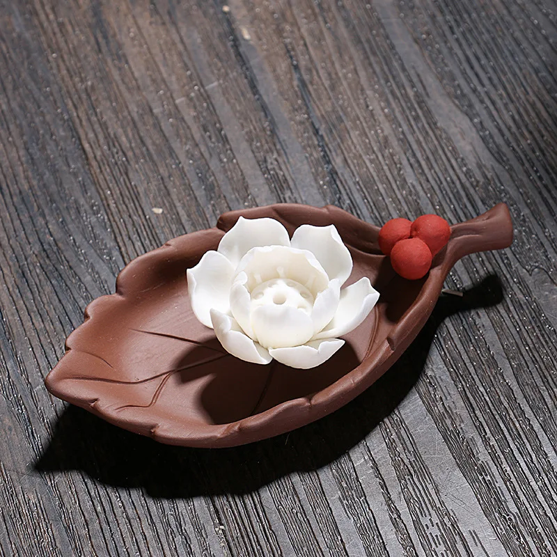 The Lotus Leaf Water Lily Incense Stick Burner Creative Home Decor