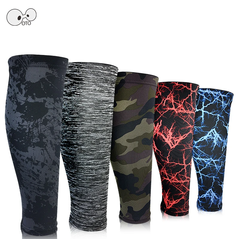 2 PCS Printing Compression Sleeve Calf Support Calf Warmer Shin Guard