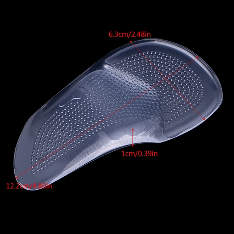 1 pair Silicone Gel Elastic Invisible Heel Pad Pain Relief Buffer Insole For Men Women