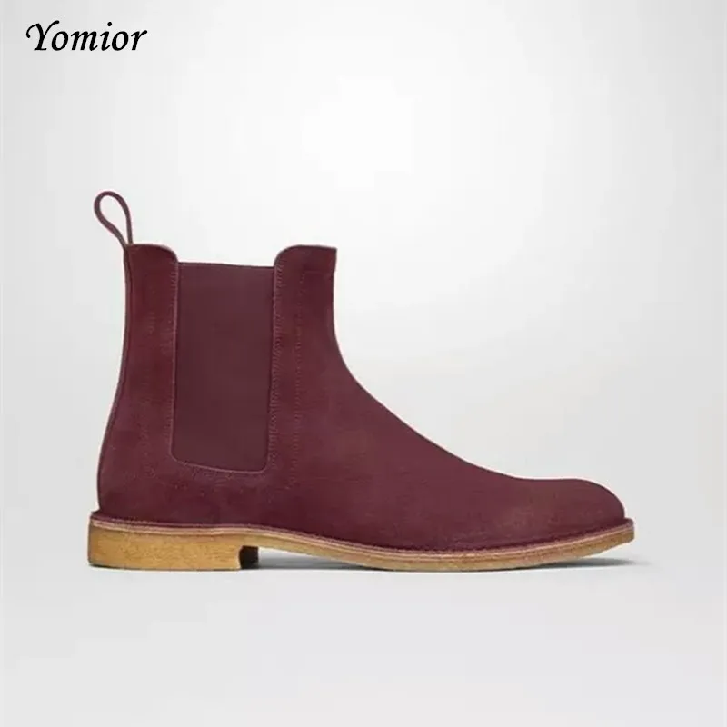 Handmade Men Chelsea Boots Vintage Casual Boots All-matching Kanye West Spring Luxury Platform Wedding Party Shoe Sneakers
