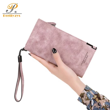 

2020 Fashion Wallet Female Purse Large Leather Women Card Holder Ladies Wallet Purse Leather Wallets Long Mobile Phone Pink Blu
