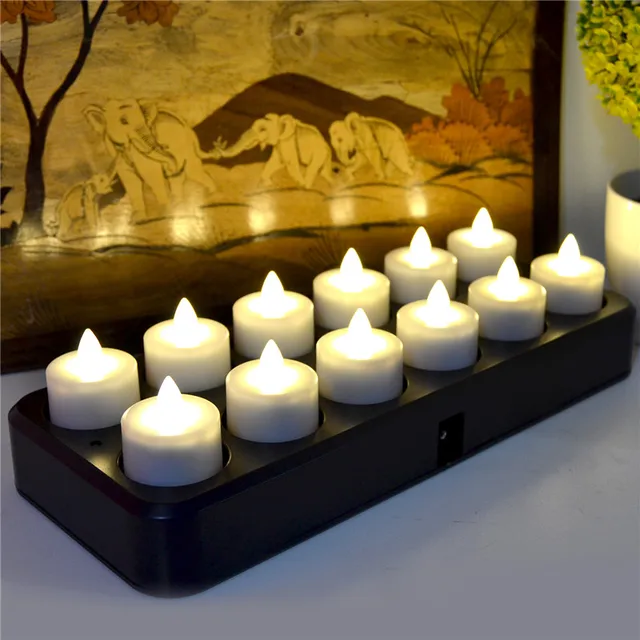 Wireless Inductive Rechargeable LED Tealight Candle Remote Control LED