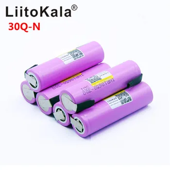 

LiitoKala 100% Original 3.7V INR 18650 30Q 3000mAh Rechargeable Batteries For 18650 Battery High discharge+ DIY nicke