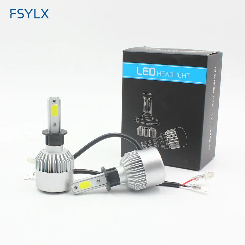 Koop FSYLX 72 w 16000lm H1 LED Koplamp H1 Auto LED dagrijlicht fog light DRL H1 H3 9012 hir2 9005 h11 880 LED Koplamp