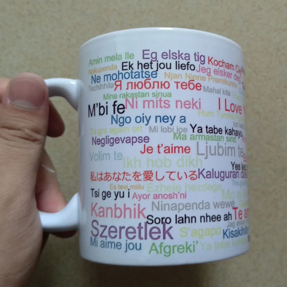 I Love You кружка 100 языков Печать Кофейная чашка подарок на День святого Валентина